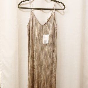 NWT Metallic Midi Slip Dress